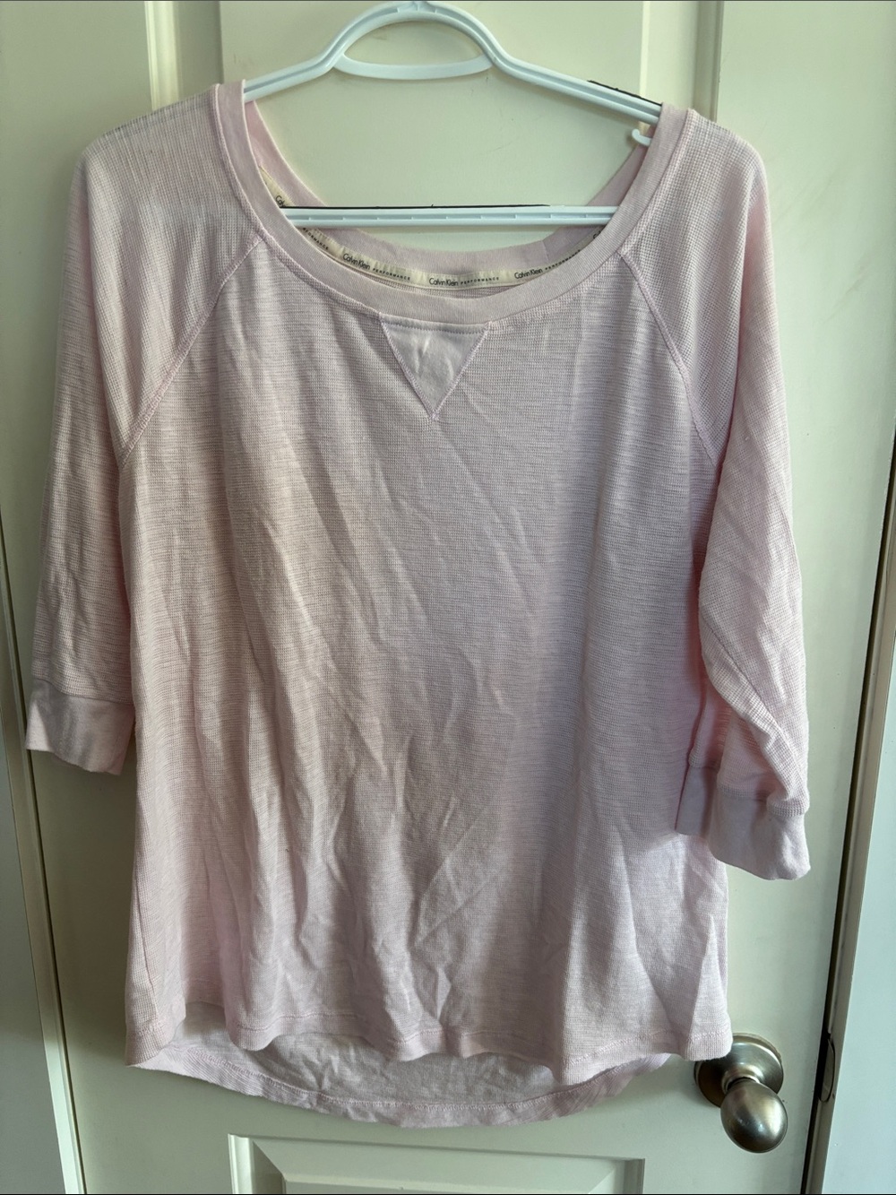 Calvin Klein Pale Pink Scoop Neck Raglan Sleeve Top